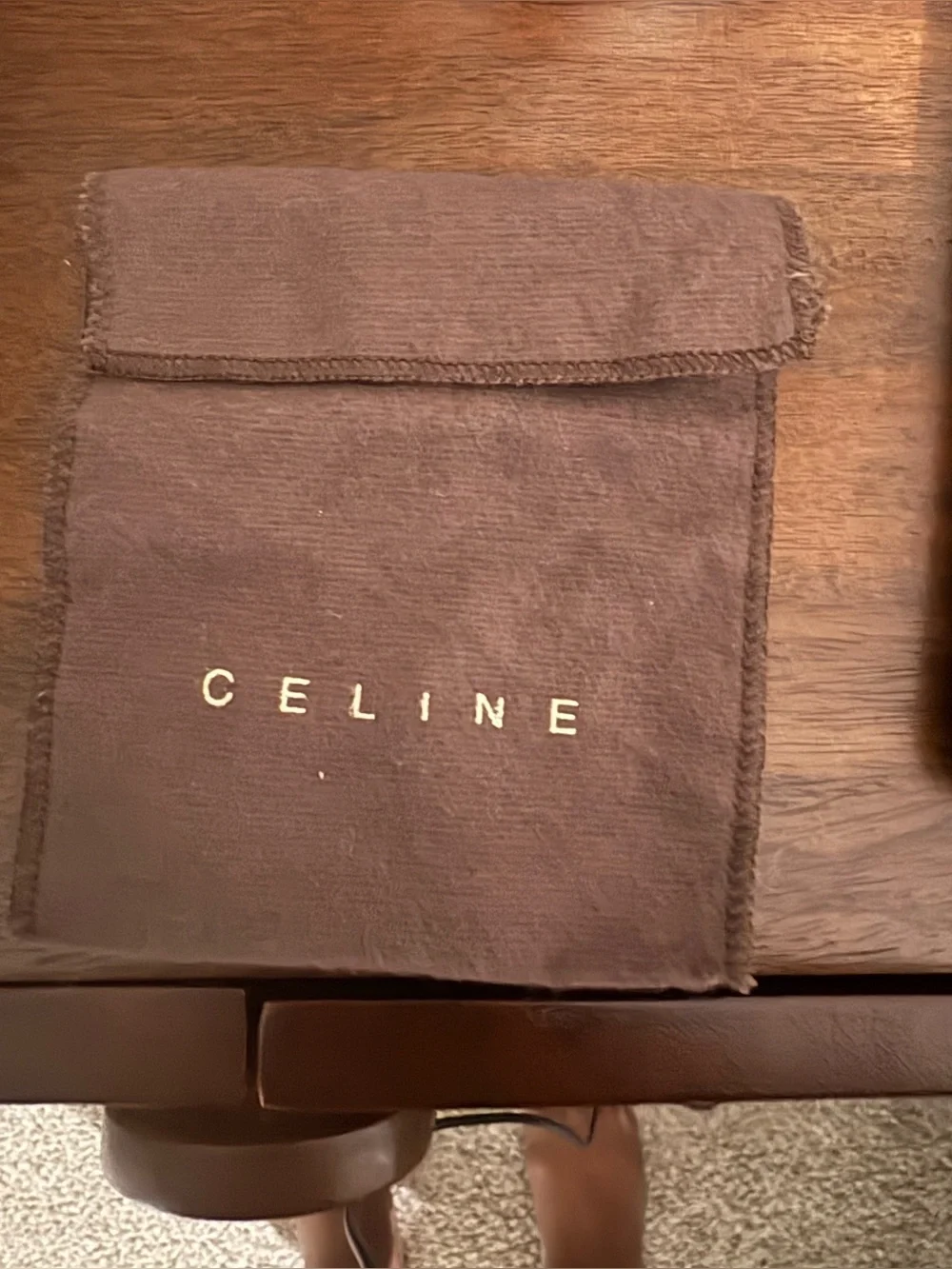 Celine Pink Satin Ribbon Bracelet with Crystal Logo